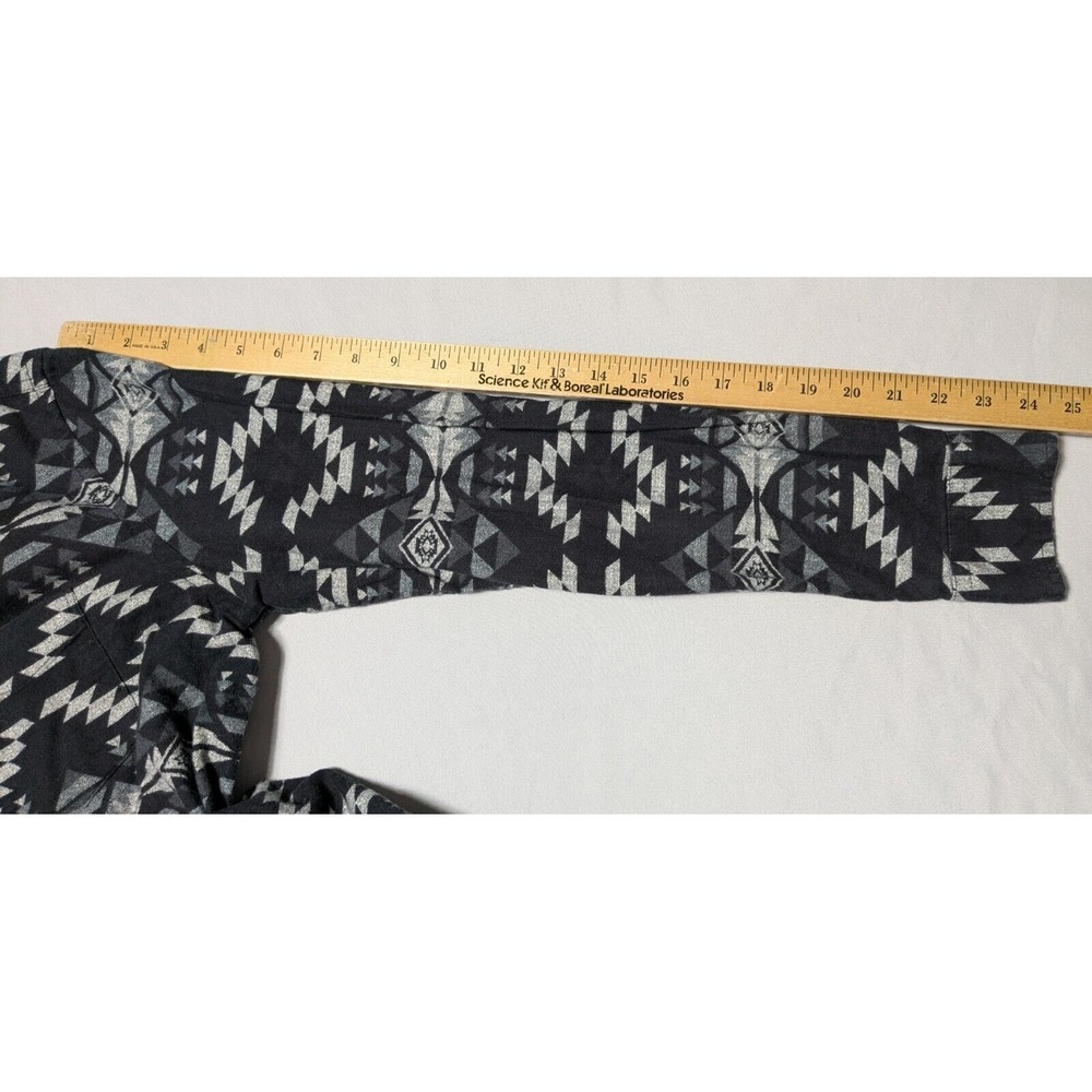 AMERICAN EAGLE CLASSIC FIT Men Medium Black Aztec Southwestern Flannel Shirt - Picture 11 of 16